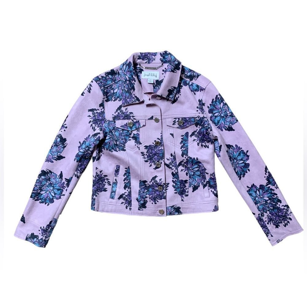Joseph Ribkoff, Women’s Sweet Lilac Floral Button Up Jacket, Small, Used